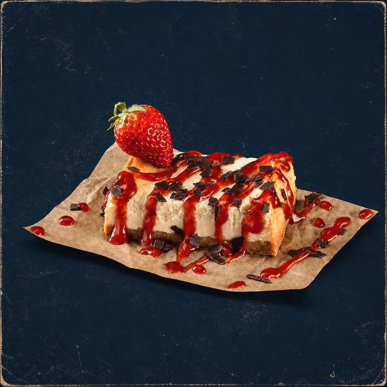 Cremiger Cheesecake mit frischen Erdbeeren und roter Erdbeersauce